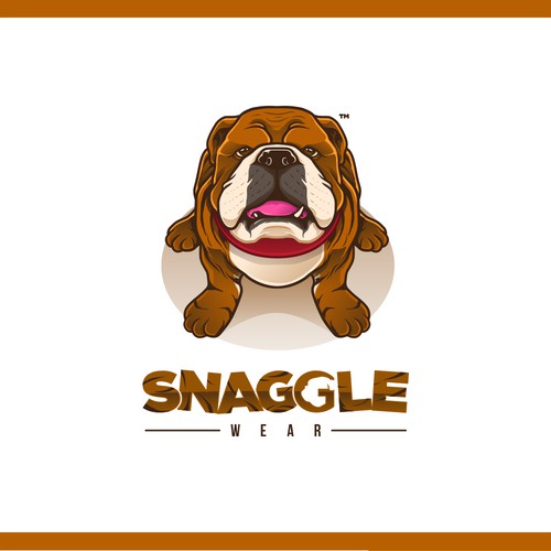 Bulldog logo with the title 'Snaggle Wear'