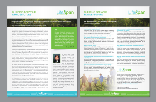 Futuristic design with the title 'Creating a Visually Engaging White Paper Layout/Template for Lifespan Medical Sciences'