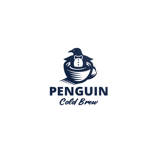 Neon blue safari logo with the title 'Penguin'