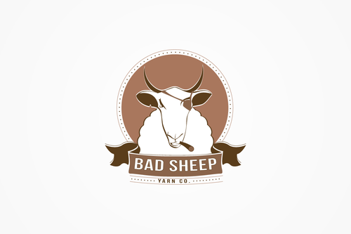 Yarn logo with the title 'Create a new logo for "Bad Sheep Yarn Co."'