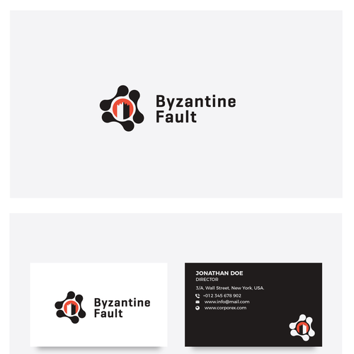 Futuristic brand with the title 'Blockchain logo'