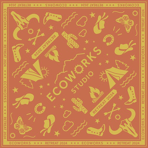 Wild west design with the title 'Cute bandana design for Ecoworks Studio'