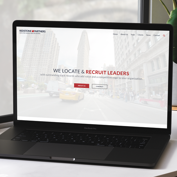 Clean website with the title 'RedStone Partners Website Redesign'