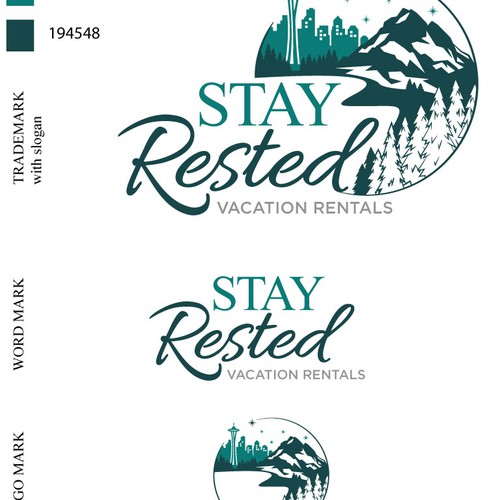 Airbnb design with the title 'Stay Rested vacation rentals'