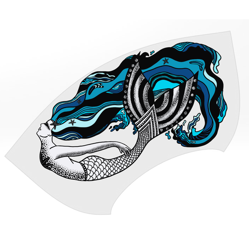 Mermaid artwork with the title 'Bohemian Mermaid'