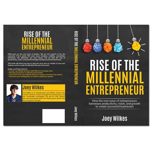 Vision design with the title 'Non-fiction book for male & female entrepreneurs ages 18-30'