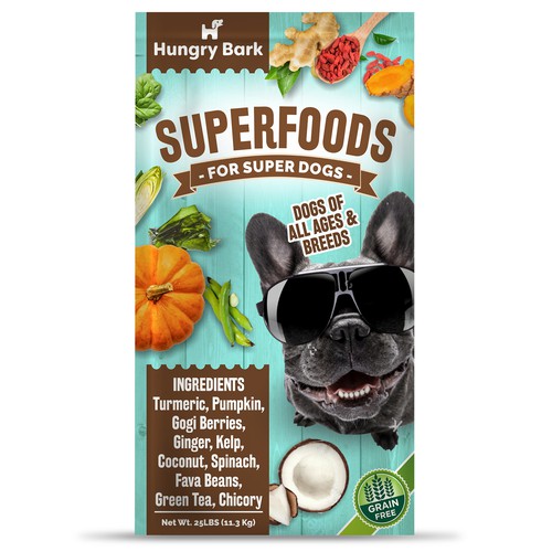 Toy packaging with the title 'Modern package design concept for dog food'