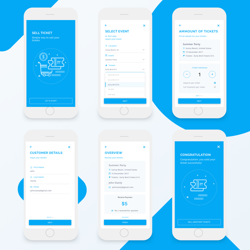 Ticket design with the title 'Design for Ticket Sales Suit'