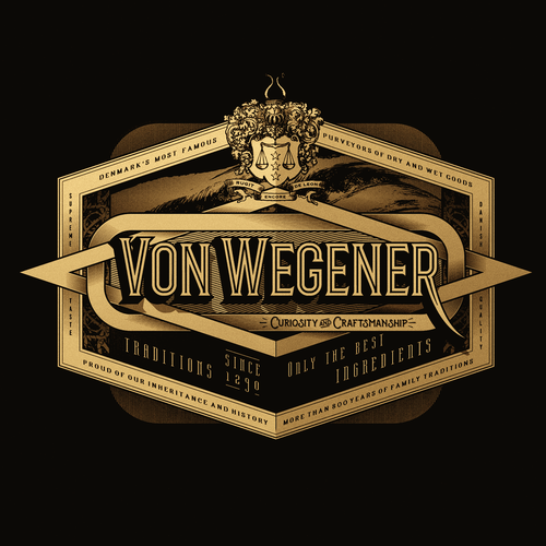 Gothic design with the title 'Golden label'