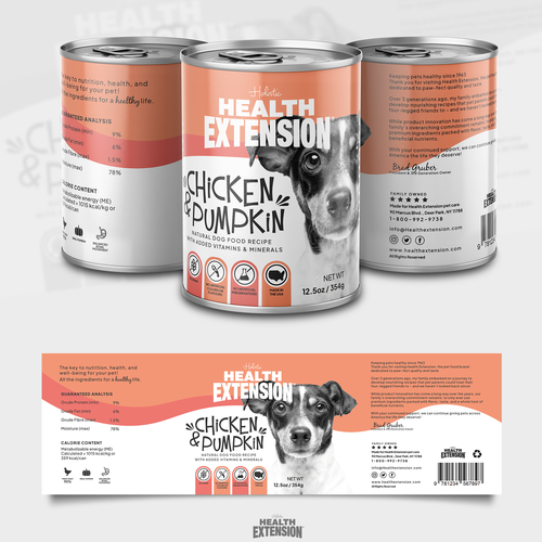 Tin can design with the title 'Design a Dog food can label  '