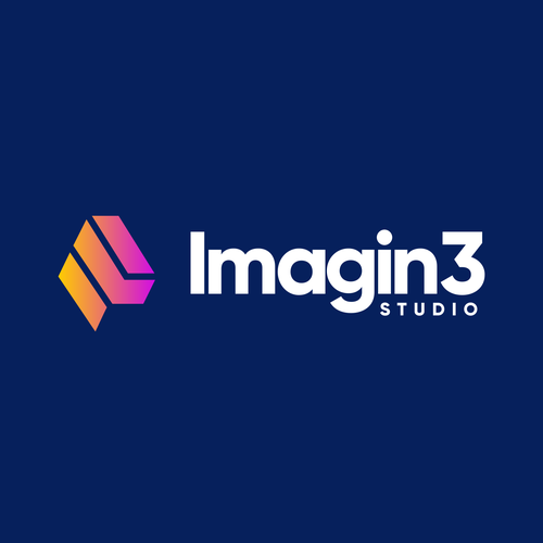 Futuristic design with the title 'Imagin3 Studio | Studio | Imagination | Imagine | Logo'