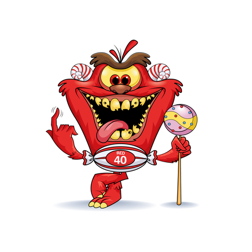 Sketchbook design with the title 'Crazy food monster-character design'