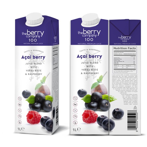Juice packaging with the title 'Lable design'