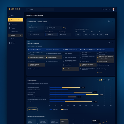 Dashboard design with the title 'Kingdom Growth Engine SaaS platform needs a design upgrade to "Wow"!'