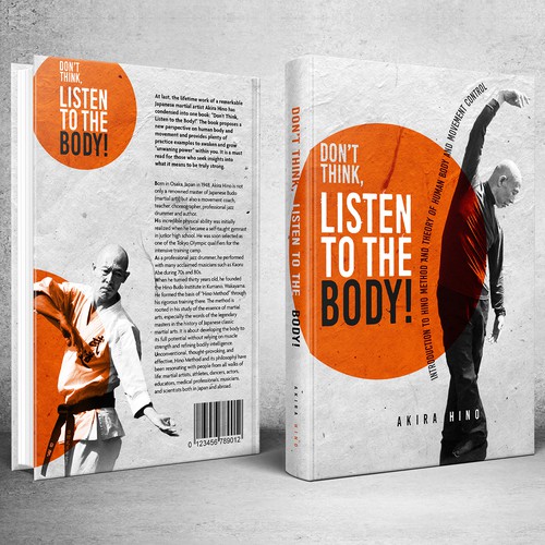 Japanese design with the title 'Book Cover for Don't Think, Listen to the Body!'