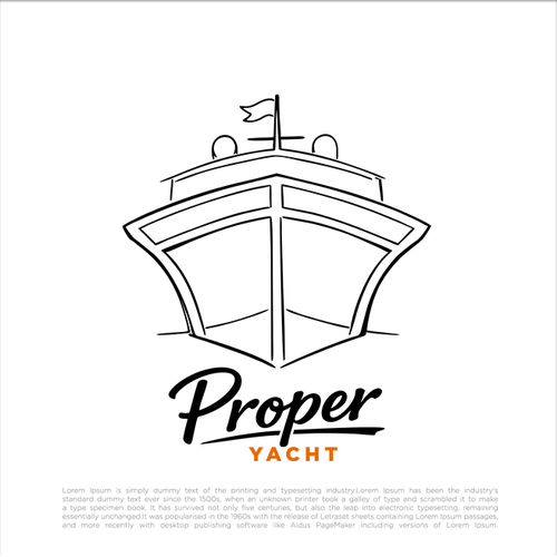 Yacht design with the title 'Proper Yacht Crest'