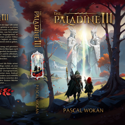 Freehand design with the title 'Die Paladine III - Book Cover Design'