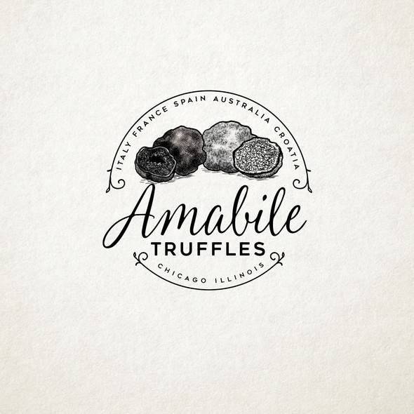 Truffle design with the title 'amabile'