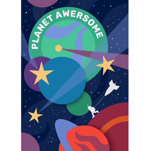 Poster artwork with the title 'Planet Awersome Poster'
