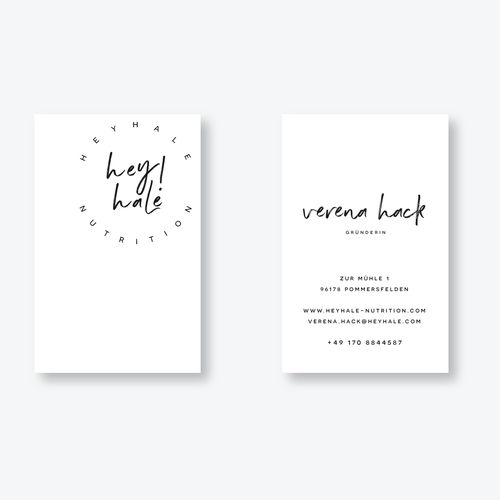 Food brand with the title 'Heyhale Nutrition'