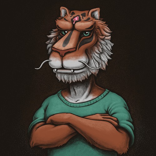 Print illustration with the title 'Tiger'