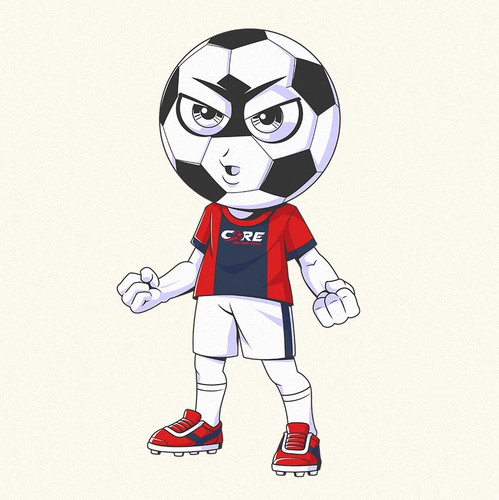 Soccer ball design with the title 'Mascot for Soccer Training Game'