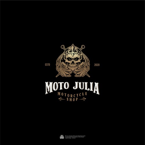 Motorcycle logo with the title 'Skull Logo Motorcycle '