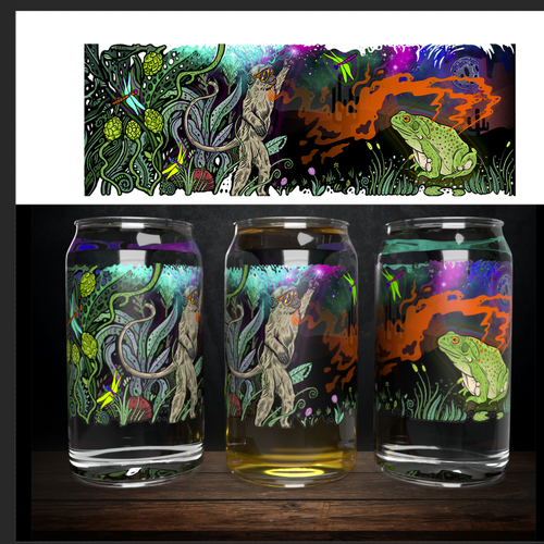 Monkey artwork with the title 'glass design'