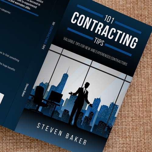 Suit design with the title '"101 Contracting Tips" book cover design'