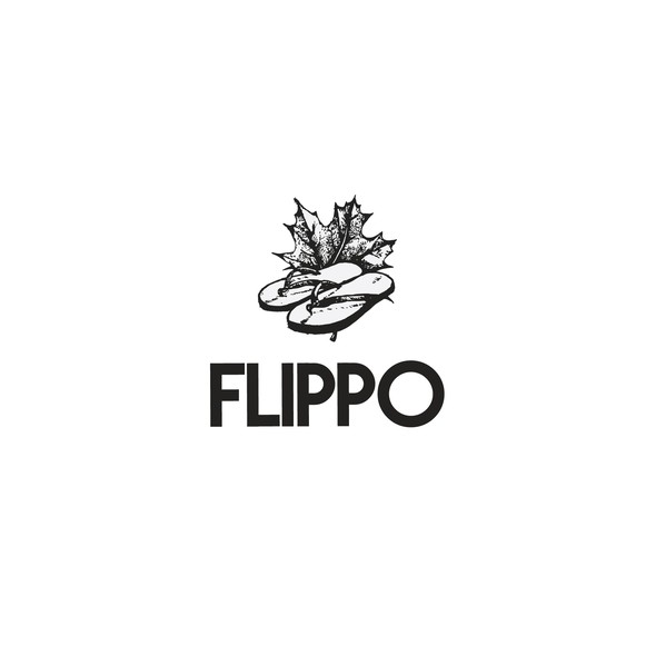 Flip flop design with the title 'Logo for FLIPPO'