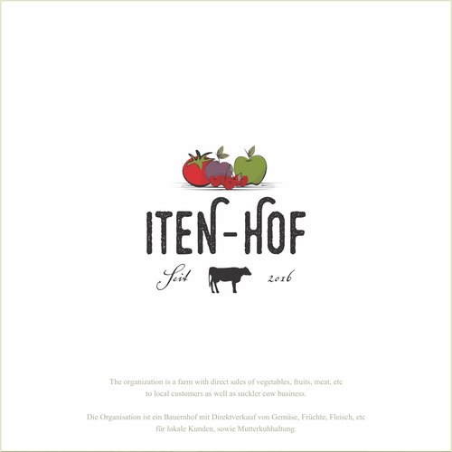 Fruit logo with the title 'Classic logo for a traditional farm'