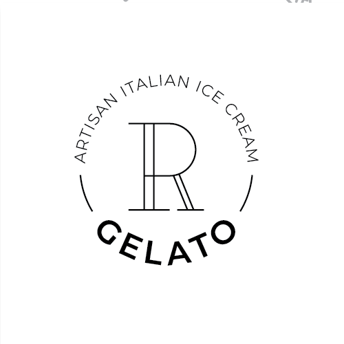 Gelato logo with the title 'R Gelato - Gelato Restaurant'