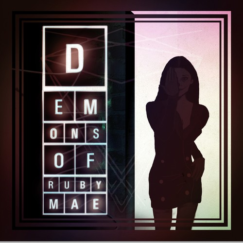 Texture artwork with the title 'Ver 5: Demons of Ruby Mae debut album cover design'
