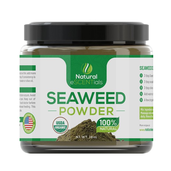 Seaweed design with the title 'Seaweed Powder Label'