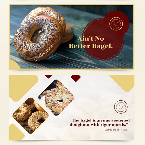 Donut design with the title 'Designs for Social Media Ads (FB & IG) for The Bagel Club'
