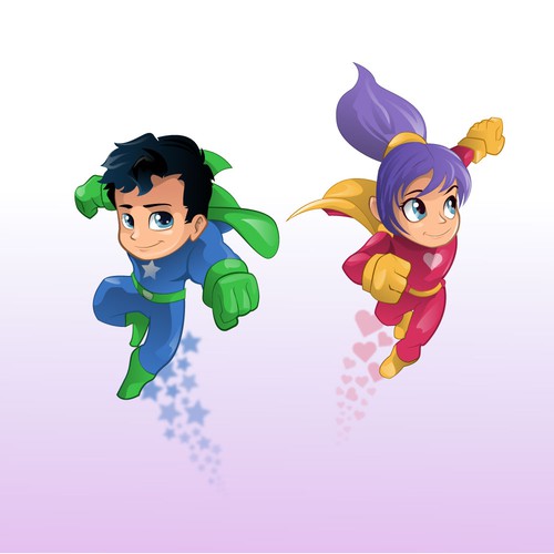 Boy design with the title 'Cutest Superheroes'