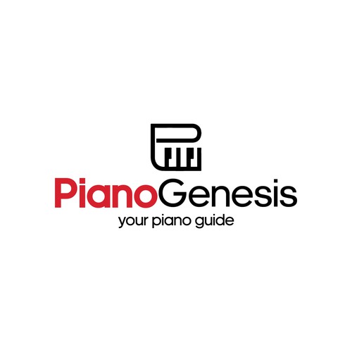 Piano logo with the title 'Piano Genesis Logo Design'
