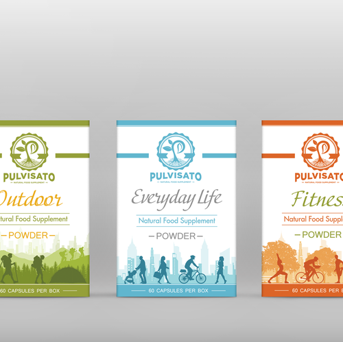 Nutritional supplement packaging with the title 'Pulvisato'