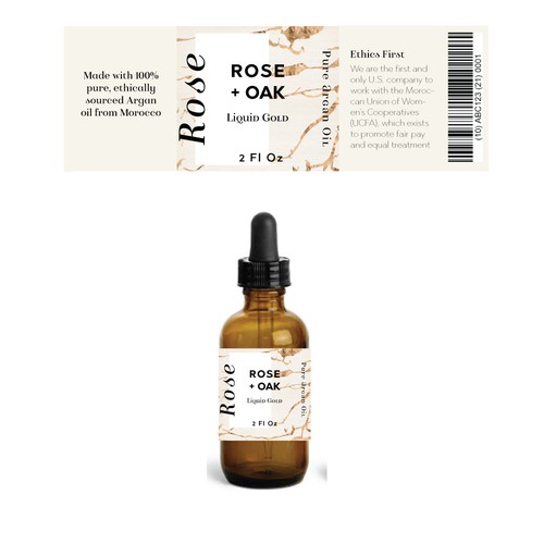 Feminine label with the title 'Concept Label for a beauty product'