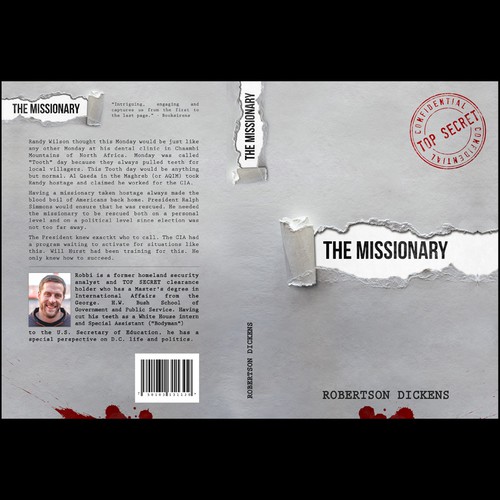 Political book cover with the title 'The Missionary'
