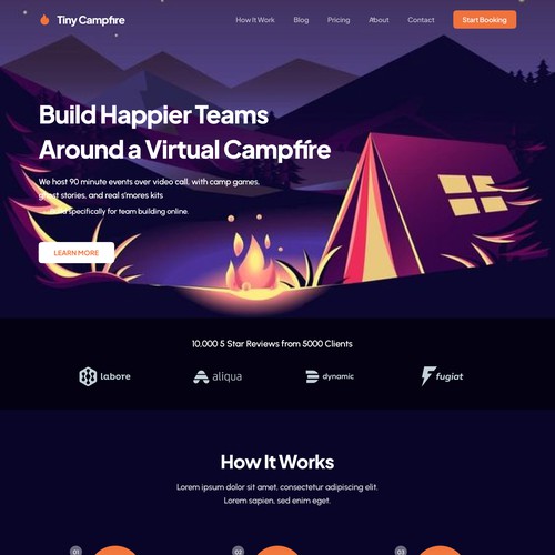 Dark website with the title 'Event website'