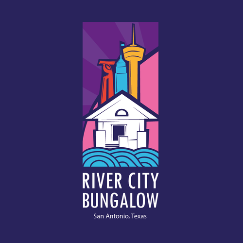 Tourism logo with the title 'logo concept for the River City Bungalow'