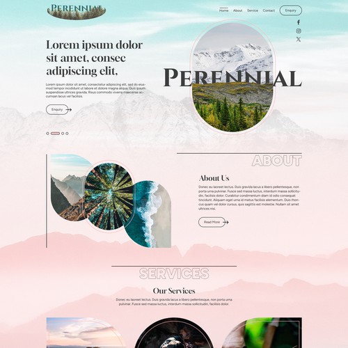 Unique website with the title 'Unique Aesthetic Nature Website Design'