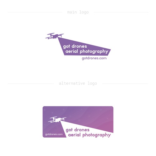 Drone brand with the title 'Logotype for "got drones aerial photography"'