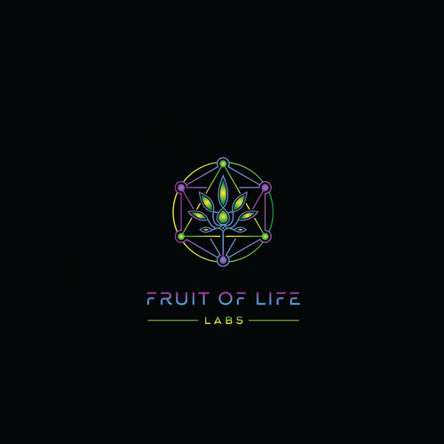 Hemp oil logo with the title 'FRUIT OF LIFE'