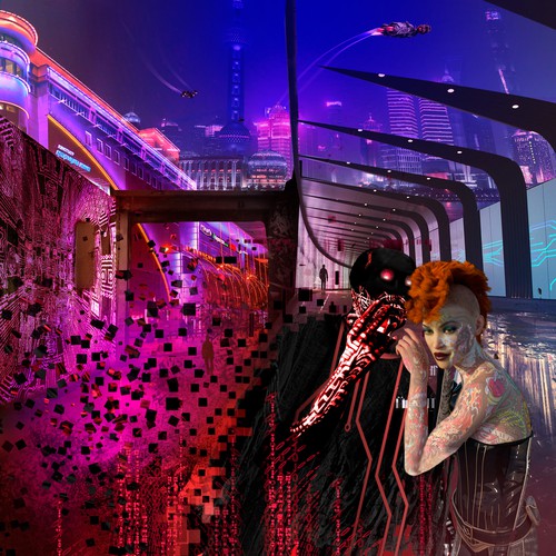 Technology illustration with the title 'digital ghost'