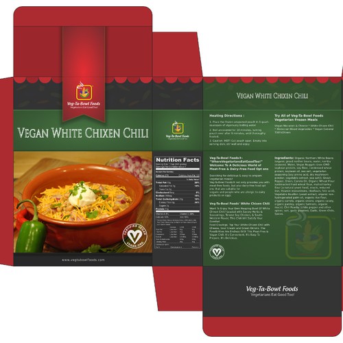 Nutrition packaging with the title 'Create Consumer Grabbing Packaging for Brand Spanking New Vegetarian & Vegan Food Products'