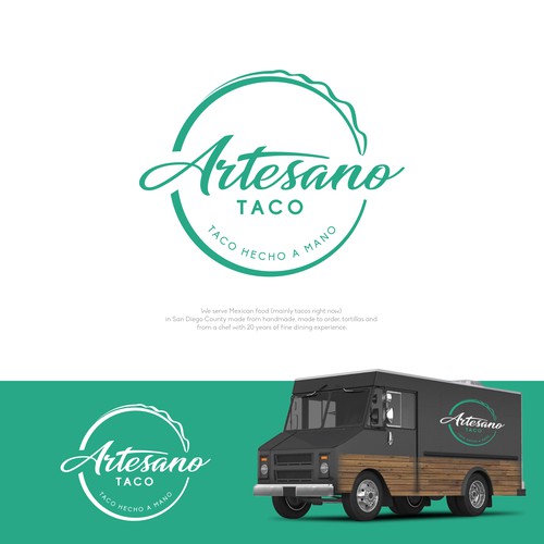 Food truck design with the title 'ARTESANO TACO'