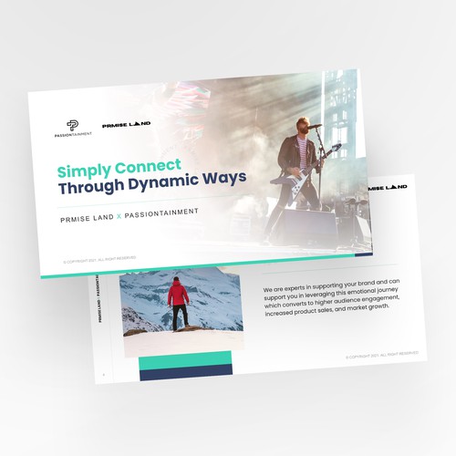 Advertising design with the title 'Presentation Pitch for Agency in the Entertainment & Digital Space'