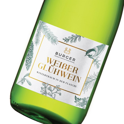 Print label with the title 'Weiber Glühwein'